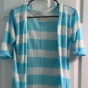 Blue and White Striped Summer Cardigan